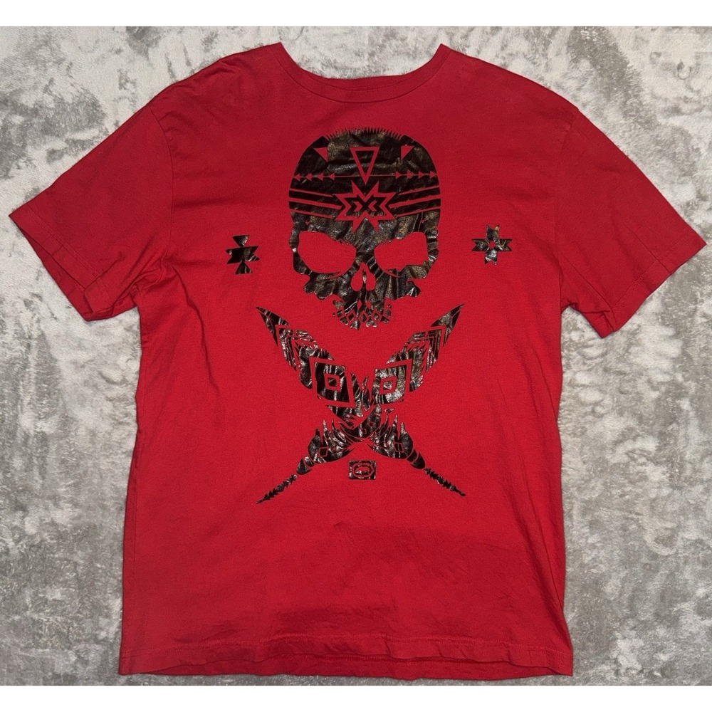 Ecko Unltd T-Shirt Skull Crossbones Graphic Tee Streetwear Tagless Red Men's‎ XL